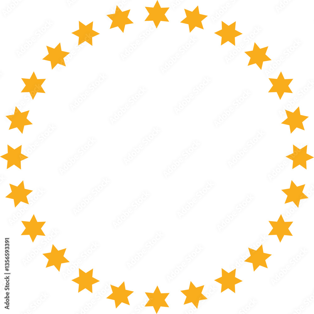 Vector Illustration of Circular Stars on White Background Vector Illustration of Circular Stars on White Background