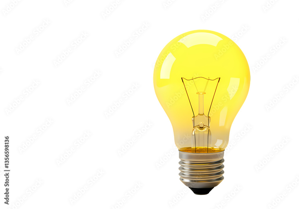 Bright Idea Yellow Light Bulb Image isolated on transparent background Bright Idea Yellow Light Bulb Image isolated on transparent background