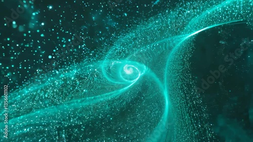 Cosmic Teal Fractal Motif Wallpaper for a Luminous and Organic Aesthetic