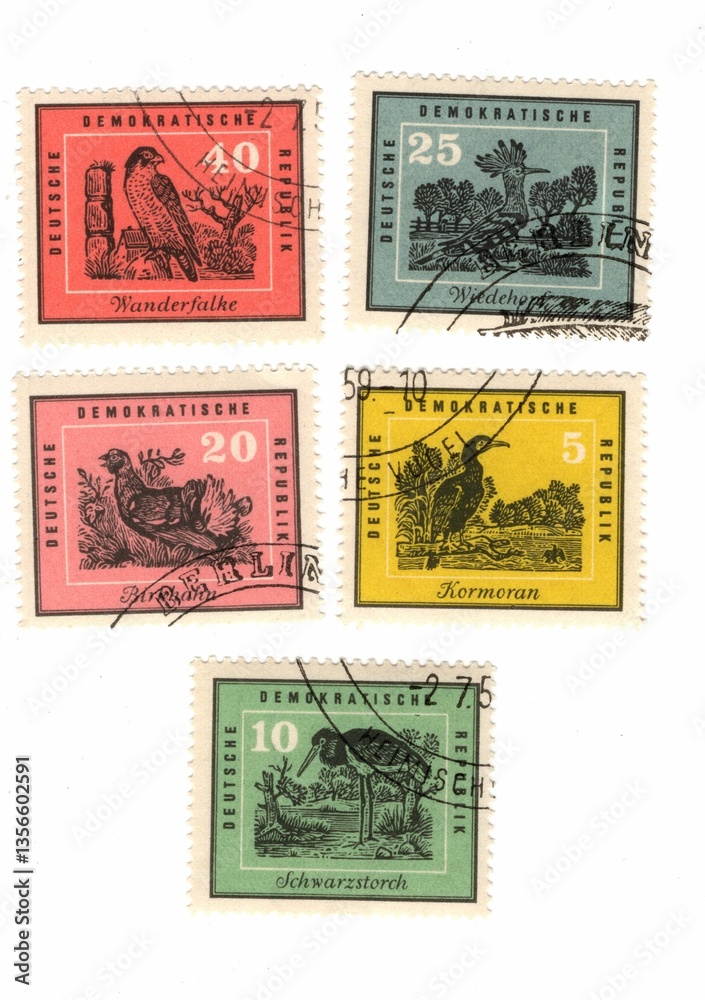 Fototapeta premium A set of vintage postage stamps from Germany.
