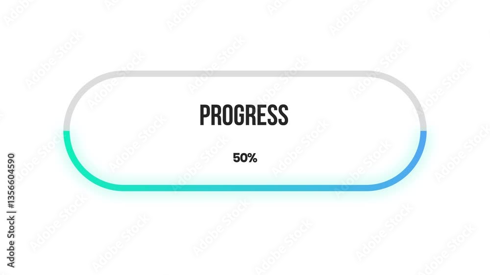 Animated 50 percent infographic elements, Market data analysis of progress report amount on a white theme for presentation design Animated 50 percent infographic elements, Market data analysis of progress report amount on a white theme for presentation design