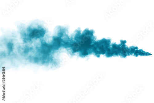mesmerizing swirl of vibrant blue smoke with dynamic trail effect isolated on white transparent  background