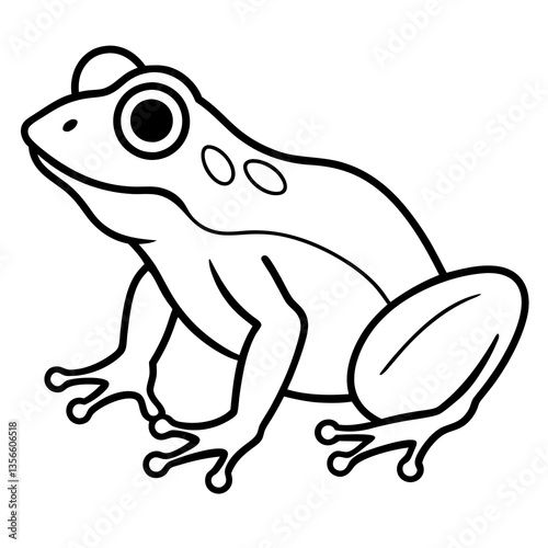 Modern Frog Line Drawing