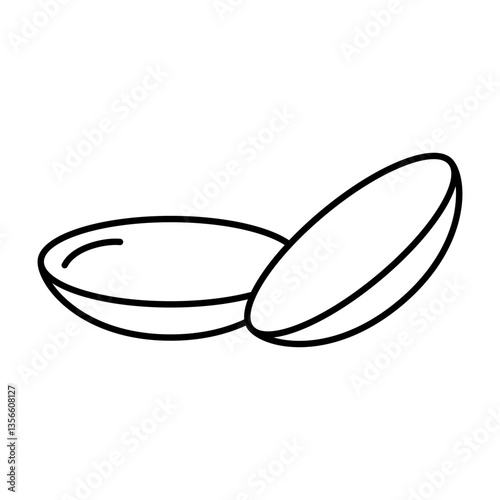 Clear contact lens icon. Vector.