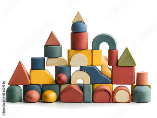 Colorful Wooden Building Blocks Toy Set for Kids