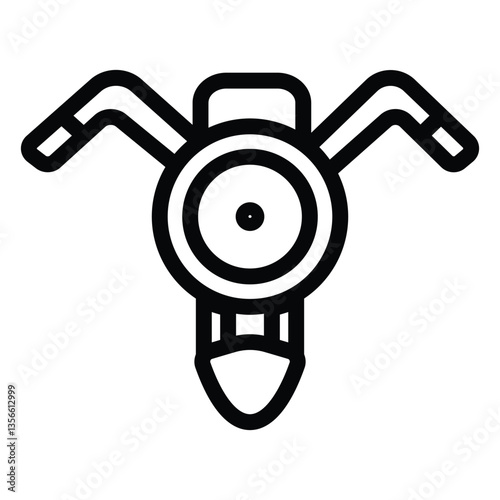 motorcycle steering vector icon outline. motorcycle icon theme