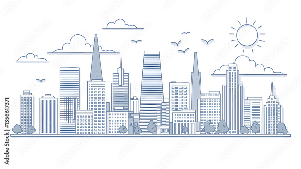 Fototapeta premium city skyline vector illustration,city skyline vector,city in the city.