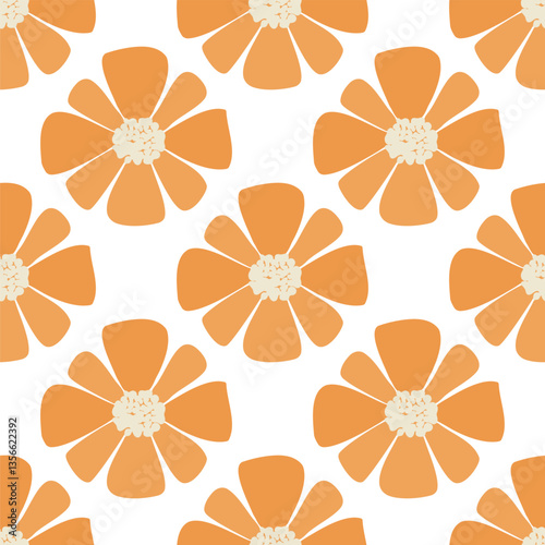 Retro floral tile pattern. Vector illustration pattern background.