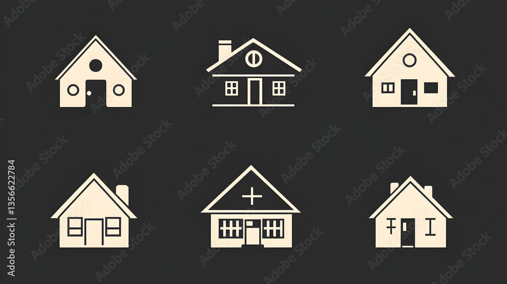 Fototapeta premium set of houses icons,set of houses,set of house icons.