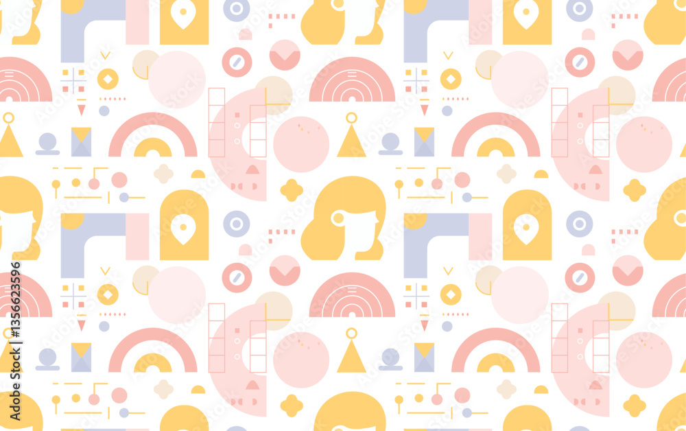 Seamless Abstract Pattern from Geometric Shapes in Pastel Colors, Vector Illustration Seamless Abstract Pattern from Geometric Shapes in Pastel Colors, Vector Illustration