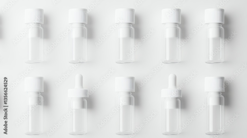Set of empty transparent spray bottles on a white isolated background. Set of empty transparent spray bottles on a white isolated background.