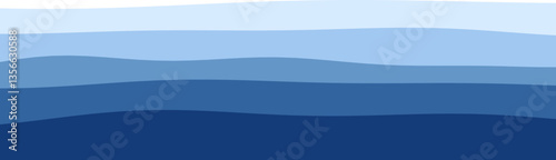 Serene blue ocean waves in abstract design with gradient colors.