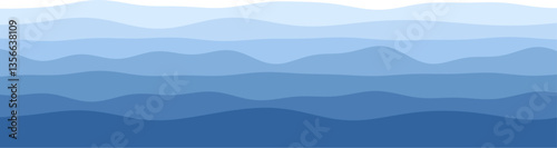 Abstract blue wave pattern with layered oceanic design.