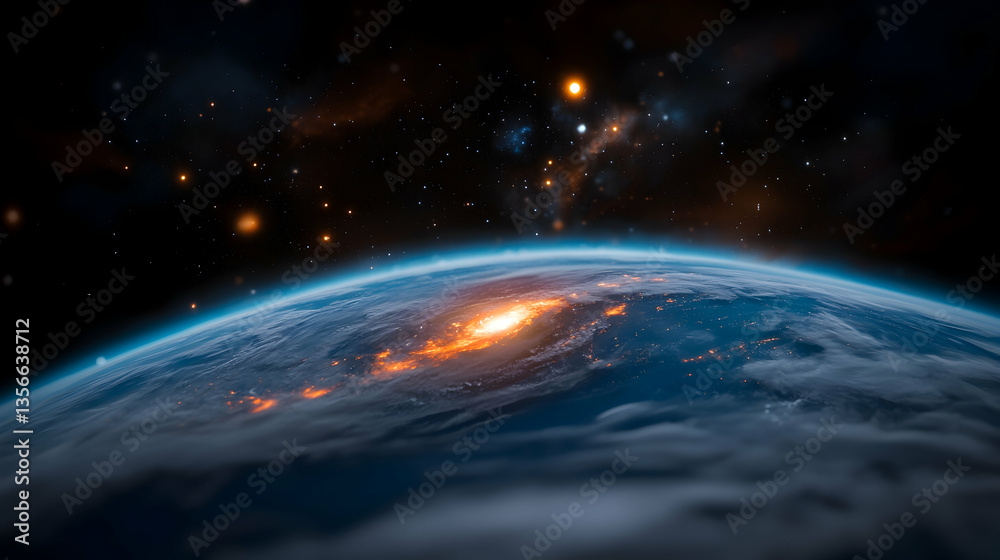 Earth at Night From Space: A Cosmic View of City Lights and Stars Earth at Night From Space: A Cosmic View of City Lights and Stars