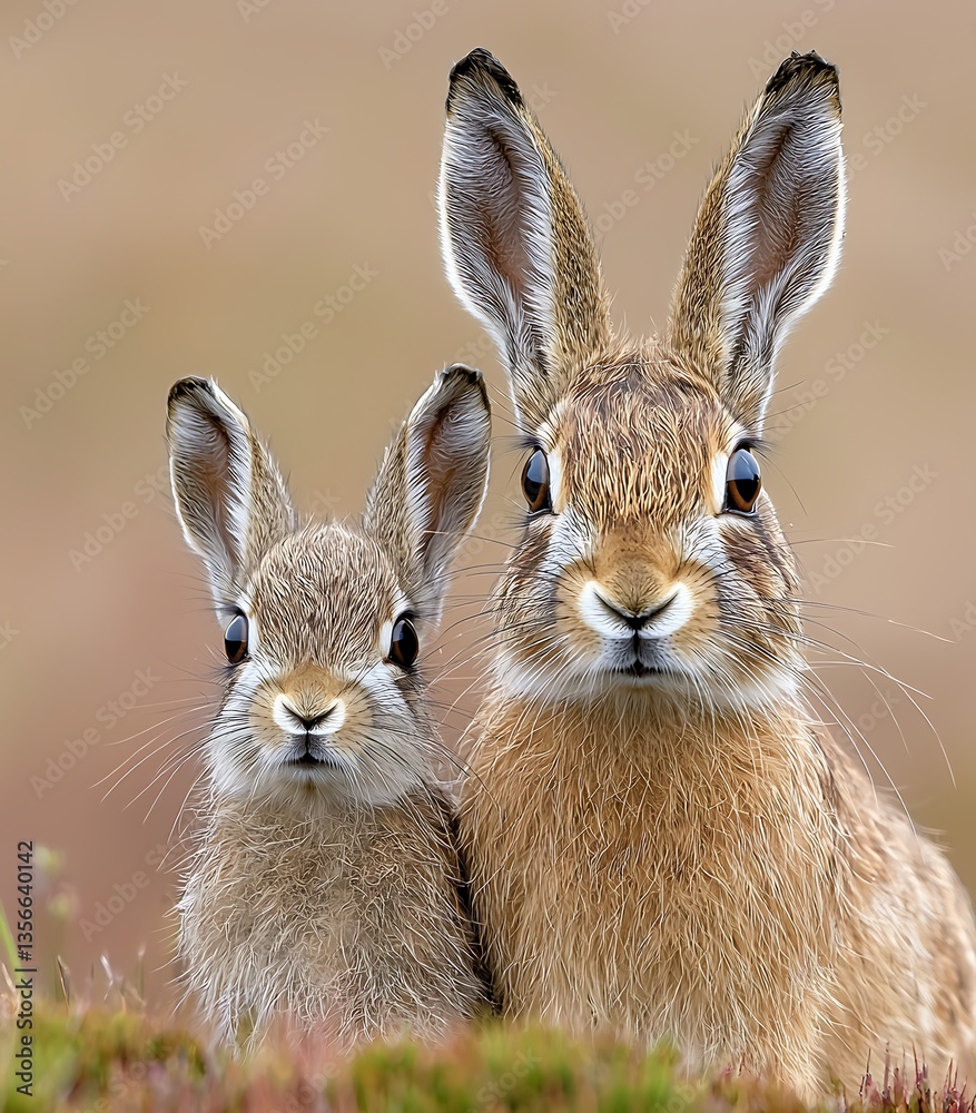 Obraz premium Two rabbits, close-up