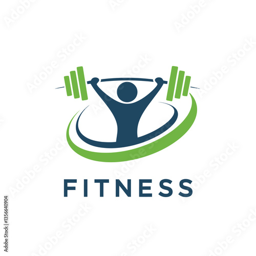 Fitness Logo Flat Vector Illustration
