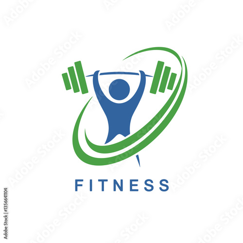 Fitness Logo Flat Vector Illustration