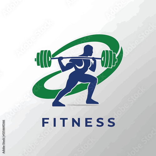 Fitness Logo Flat Vector Illustration
