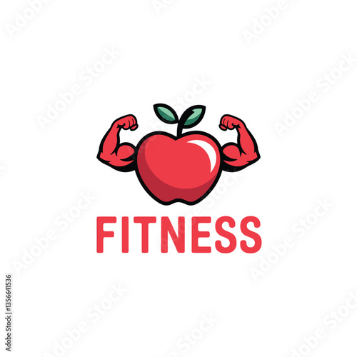 Fitness Logo Flat Vector Illustration