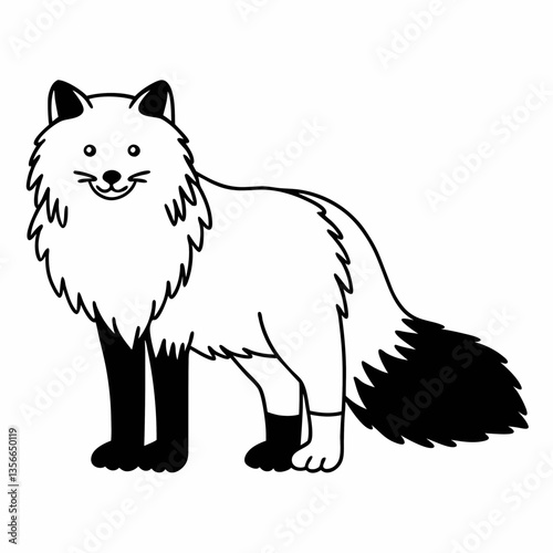 The Fox Illustration: An artistic depiction of a fox, characterized by its sleek silhouette and the clever use of black and shades. Illustrating a study in contrasts.