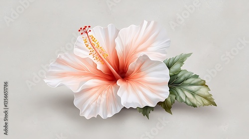Hibiscus flower close-up nature botanical art soft background aesthetic beauty