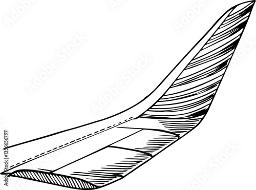 Airplane wing design sketch aerodynamic engineering, aviation technology illustration, blueprint concept