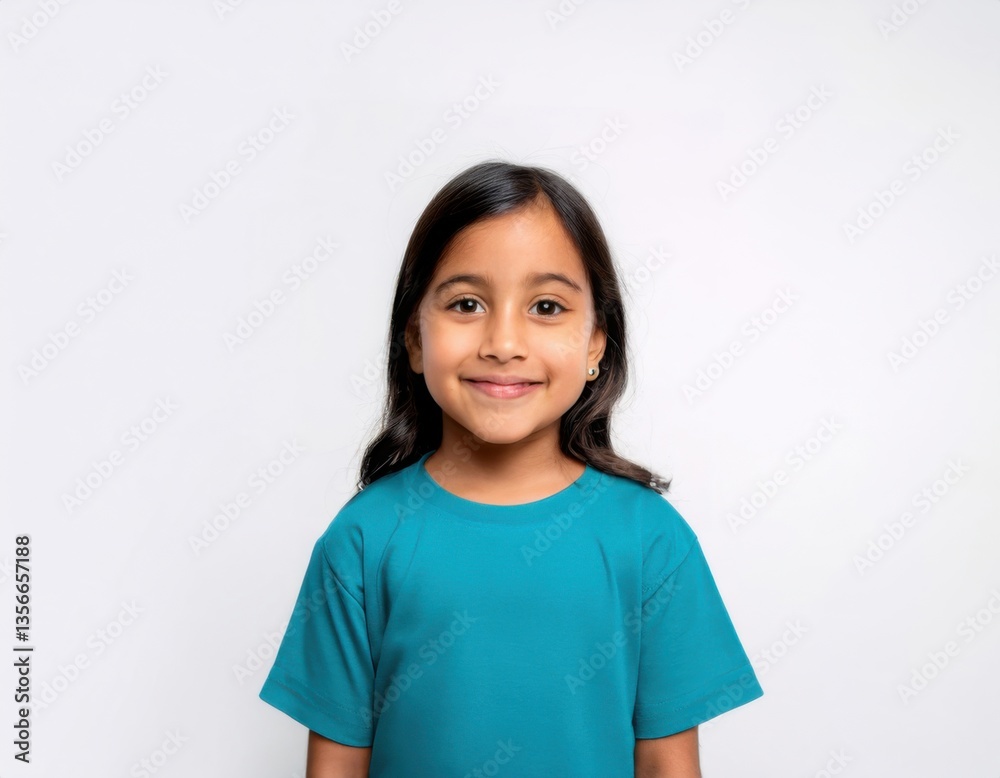 asian female kid wearing plain t-shirt on isolated transparent white background. cut out asian female kid wearing plain t-shirt on isolated transparent white background. cut out