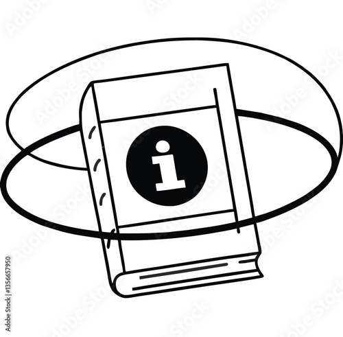 Information Book with Orbiting Rings | Knowledge and Learning Icon