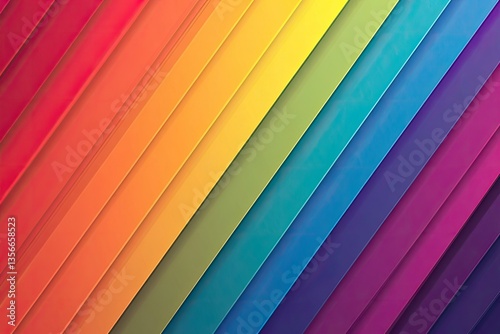Diagonal rainbow colored stripes