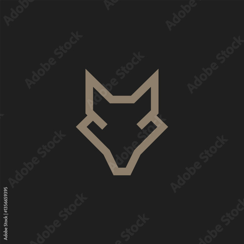 Wolf head minimalist geometric logo vector.