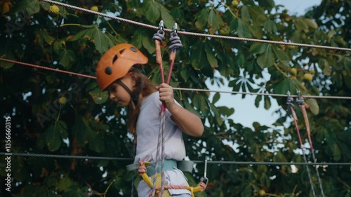 Rope park for happy childhood and summer leisure activity