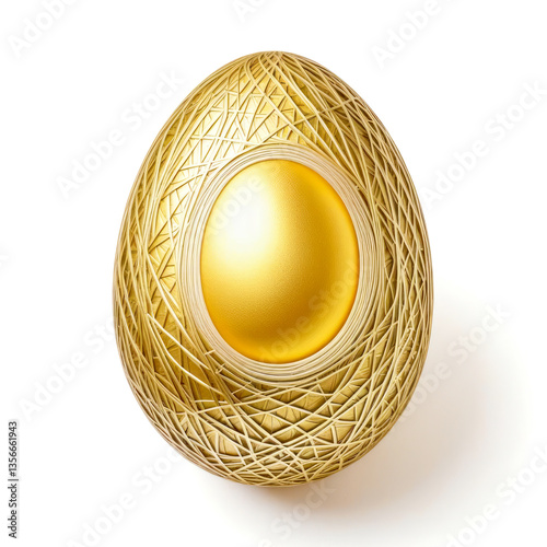 golden egg isolated on white background