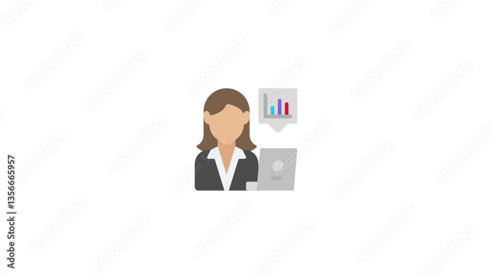 Business analyst icon animation video loop Business analyst icon animation video loop