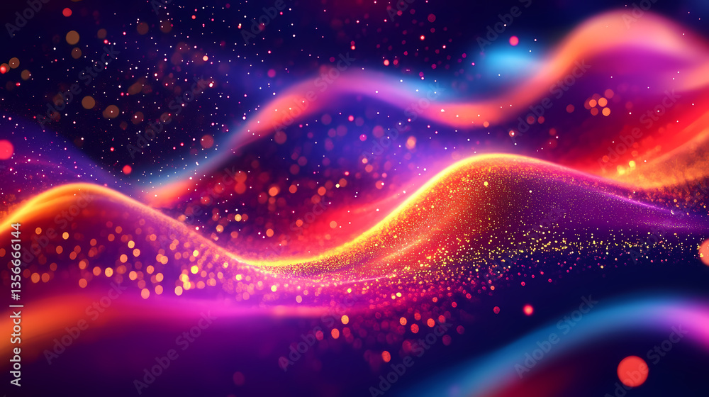 Abstract Art with Colorful Waves and Light Abstract Art with Colorful Waves and Light