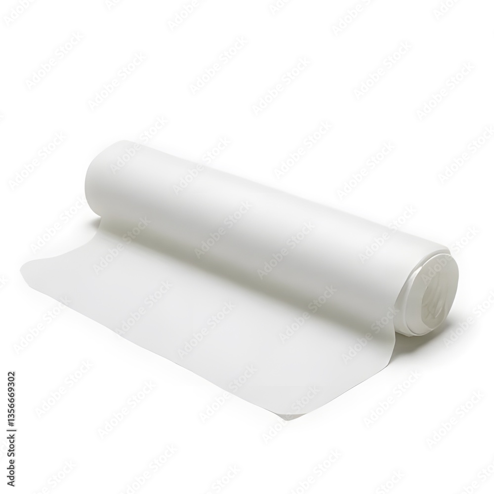 A pristine roll of smooth, luxurious fabric promising endless creative possibilities, elegantly unfurling against a clean white backdrop. A pristine roll of smooth, luxurious fabric promising endless creative possibilities, elegantly unfurling against a clean white backdrop.