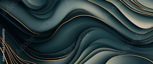 The wave is blue with a white stripe in the middle, where the blue is particularly vibrant and the white is quite narrow