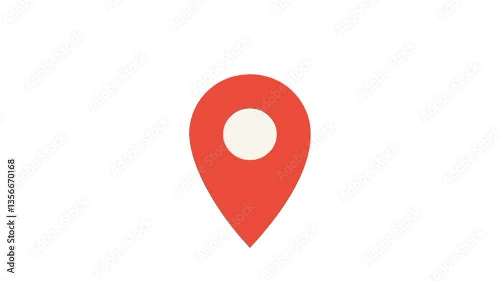 Red map pointer icon animation 