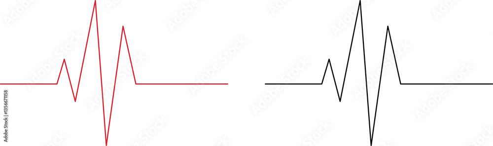 Heartbeat line icon isolated on white background. Ecg illustration. Heartbeat line icon isolated on white background. Ecg illustration.