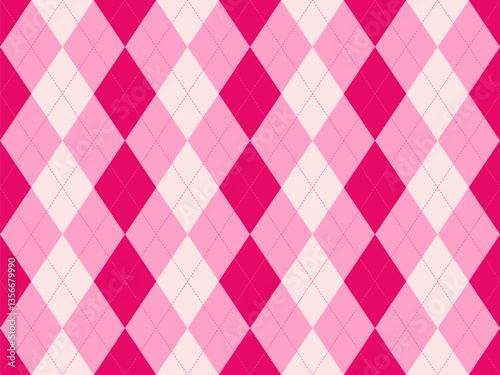 Elegant pink and crimson argyle pattern.  Perfect for Valentines Day designs, fashion, textiles, and website backgrounds.  This classic diamond pattern offers a sophisticated yet playful aesthetic.