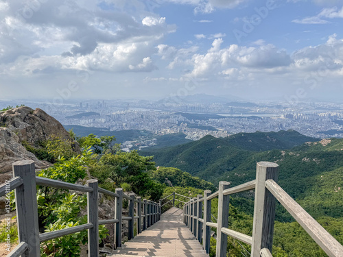 Wallpaper Mural Scenic stairs overlooking Seoul from Gwanaksan Mountain Torontodigital.ca