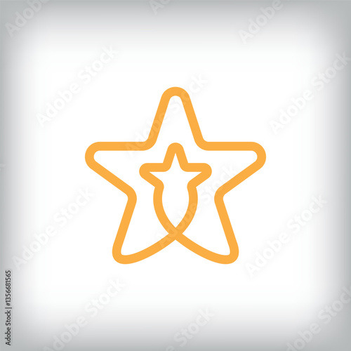 Different continuous linear star design. Simple successful star idea corporate template.