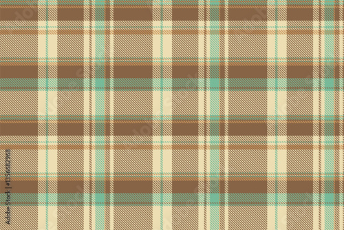 Close-up textile plaid pattern, selection fabric vector seamless. Scottish texture background check tartan in orange and light colors.