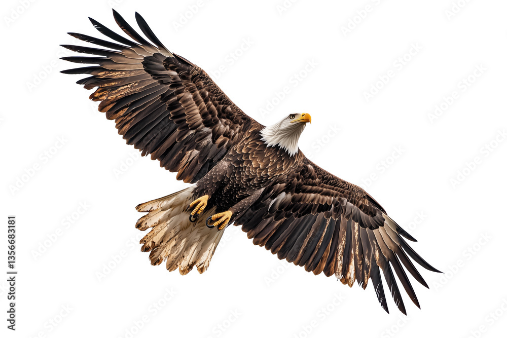 Obraz premium Bald eagle in transparent background