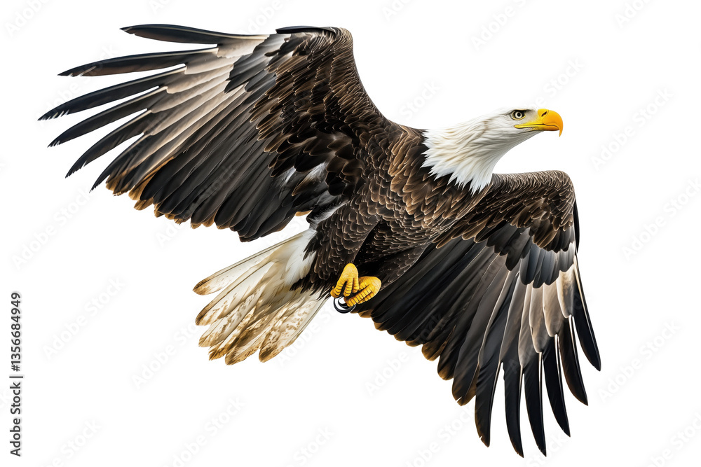 Obraz premium Bald eagle in transparent background