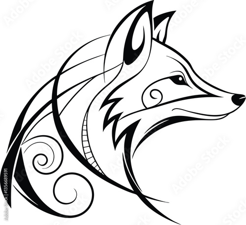 silhouette fox face logo Vector and Illustration,silhouette, illustration, animal, symbol, face, logo, icon, art, design, vector, fox, wild, wildlife, head, isolated, graphic, mascot, drawing, nature,