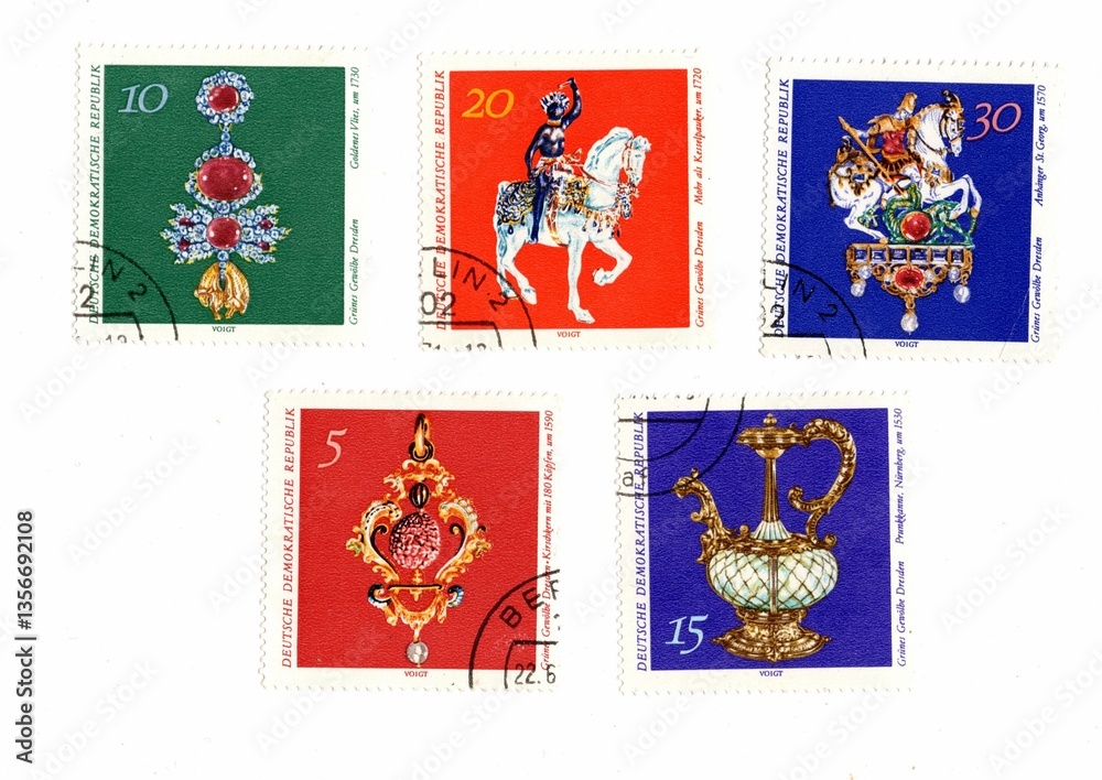 Fototapeta premium A set of vintage postage stamps from Germany.
