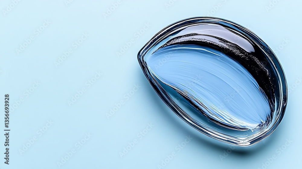 Abstract blue paint in glass bowl on blue background. Abstract blue paint in glass bowl on blue background.
