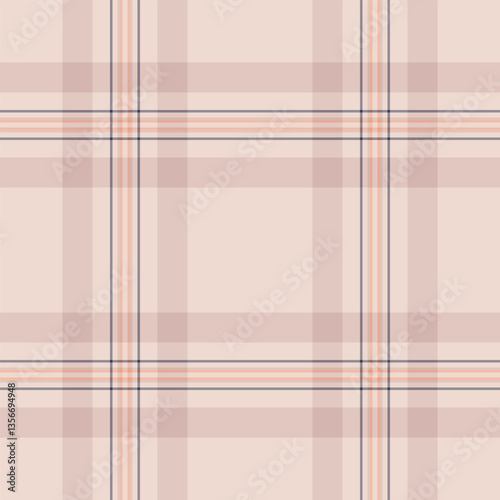 Back texture fabric seamless, robe pattern plaid tartan. Strip background check textile vector in light and orange colors.