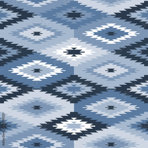 Ikat geometric folklore ornament with diamonds. Tribal ethnic vector texture. Seamless striped pattern in Aztec style. Folk embroidery. Indian, Scandinavian, Gypsy, Mexican, African rug.seamless