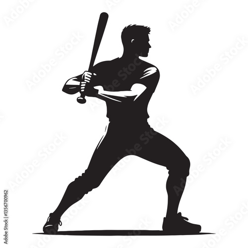 Foto Focused Pitcher Baseball Player silhouette, winding up for a fastball - Baseball